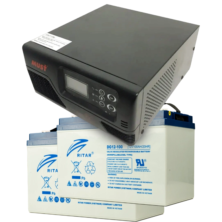 Комплект ИБП+АКБ must must ep20-r1000w + 2x 12v 100ah dg12-100