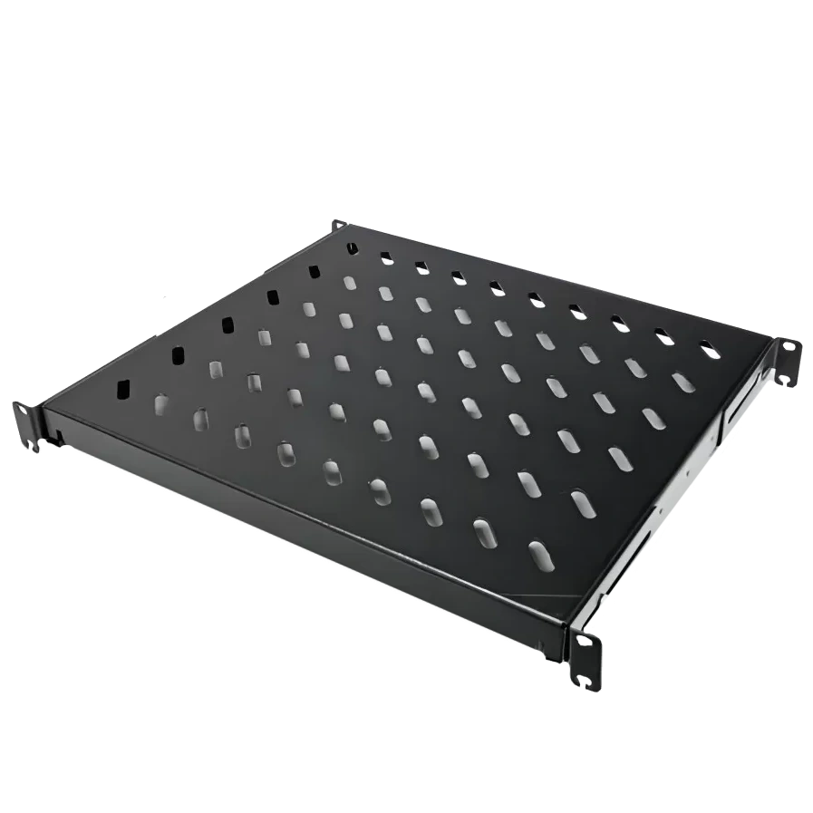 Полка 4 точки крепления, перфорированная, т.м.1.5мм, черная 19\