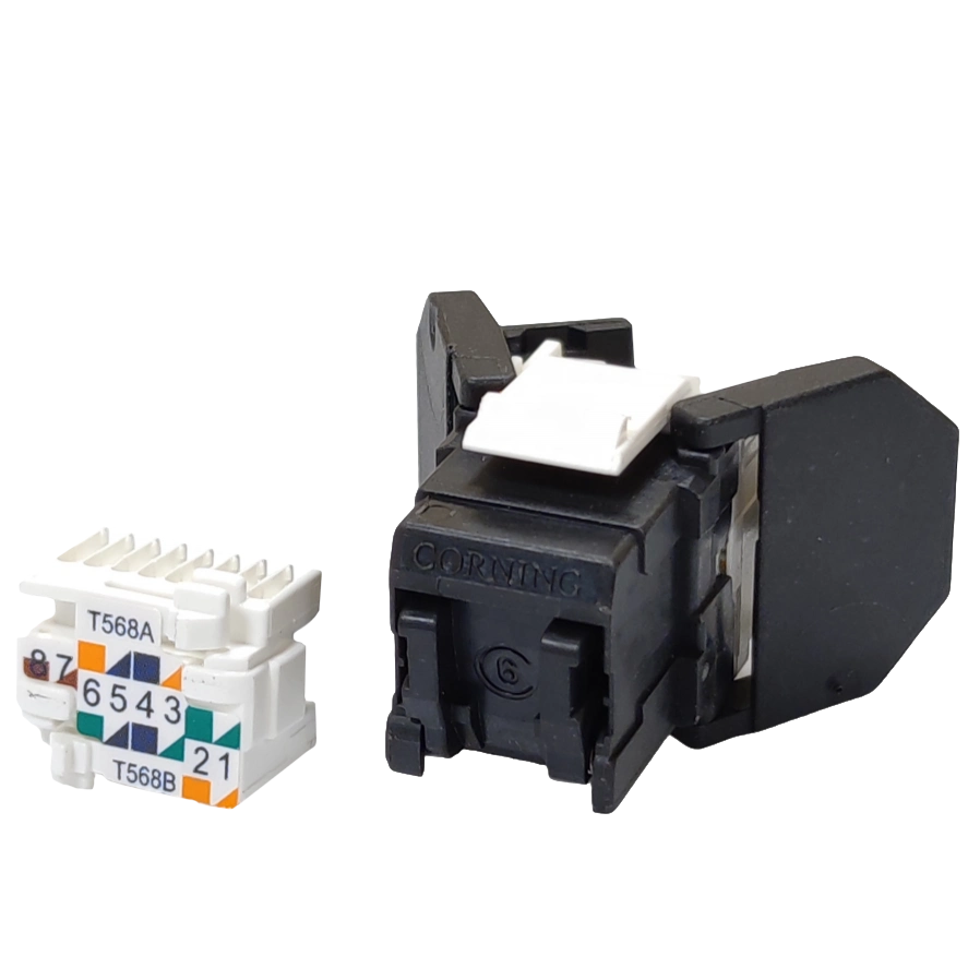 Модуль keystone utp rj45 кат. 6, чорний corning corning