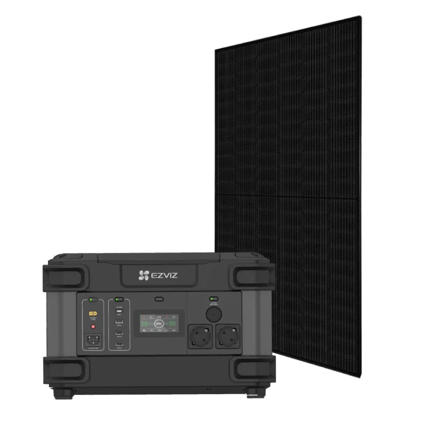 Система автономного живлення однофазна ezviz portable power station cs-ps1300 (cn066)(fr) + canadian solar cs6r-395ms full black