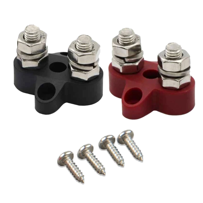 Двойной набор клемм m8 victron energy victron energy dual terminal stud m8-linked set (1 red/1 black)