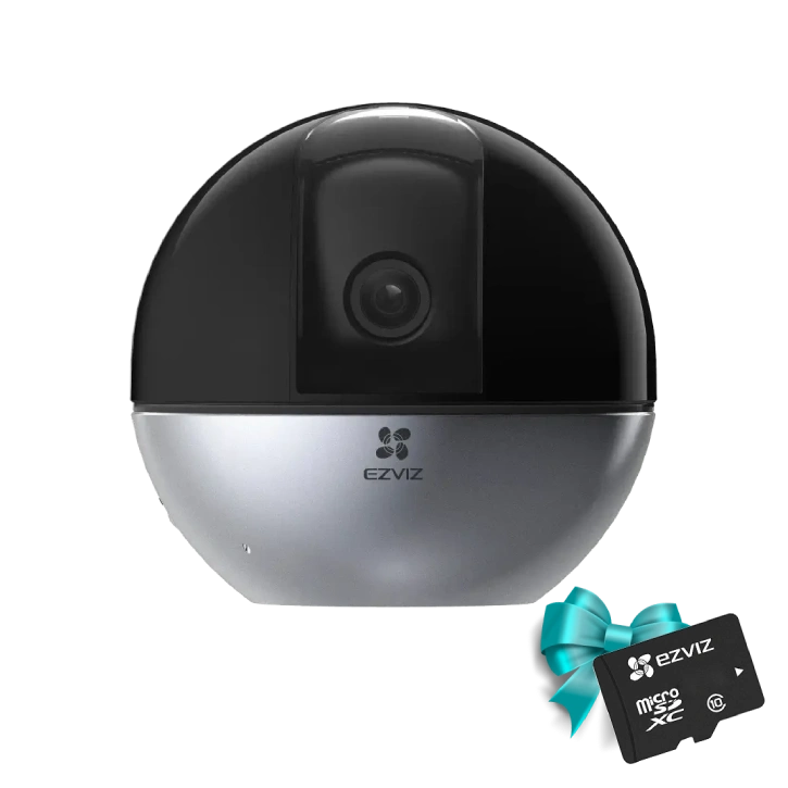 Комплект-набір 3k wi-fi apple home ezviz cs-e6 (5w2f,4mm) + ezviz cs-cmt-cardt32g-d