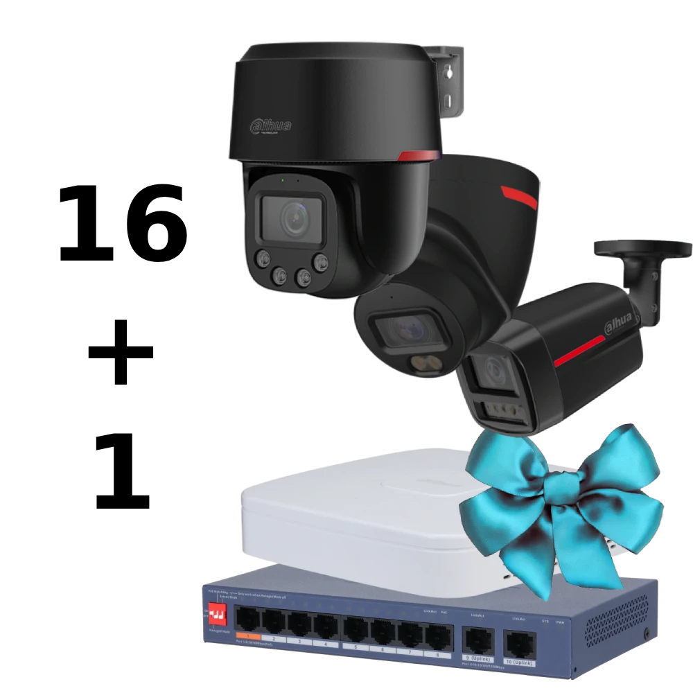 Комплект dahua dahua wizcolor kit 16+1（robot black+fix black）