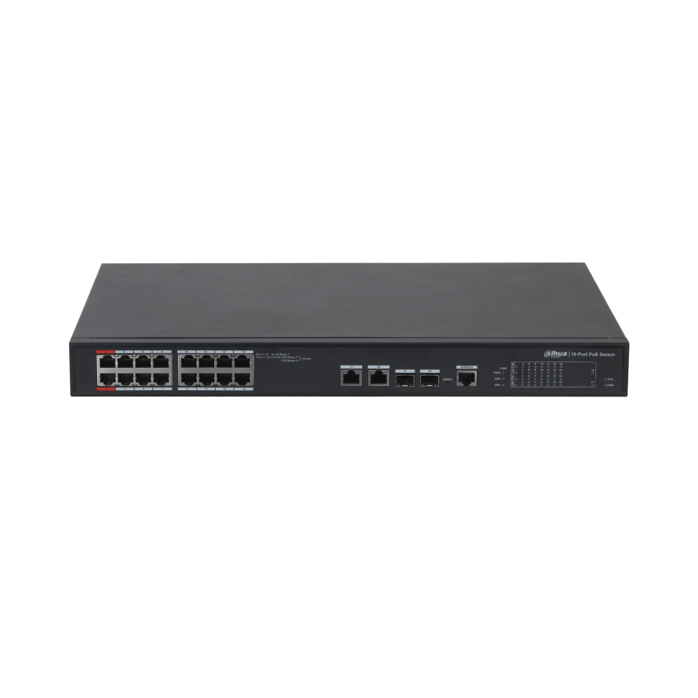 16-портовый управляемый poe коммутатор dahua pfs4218-16et-190