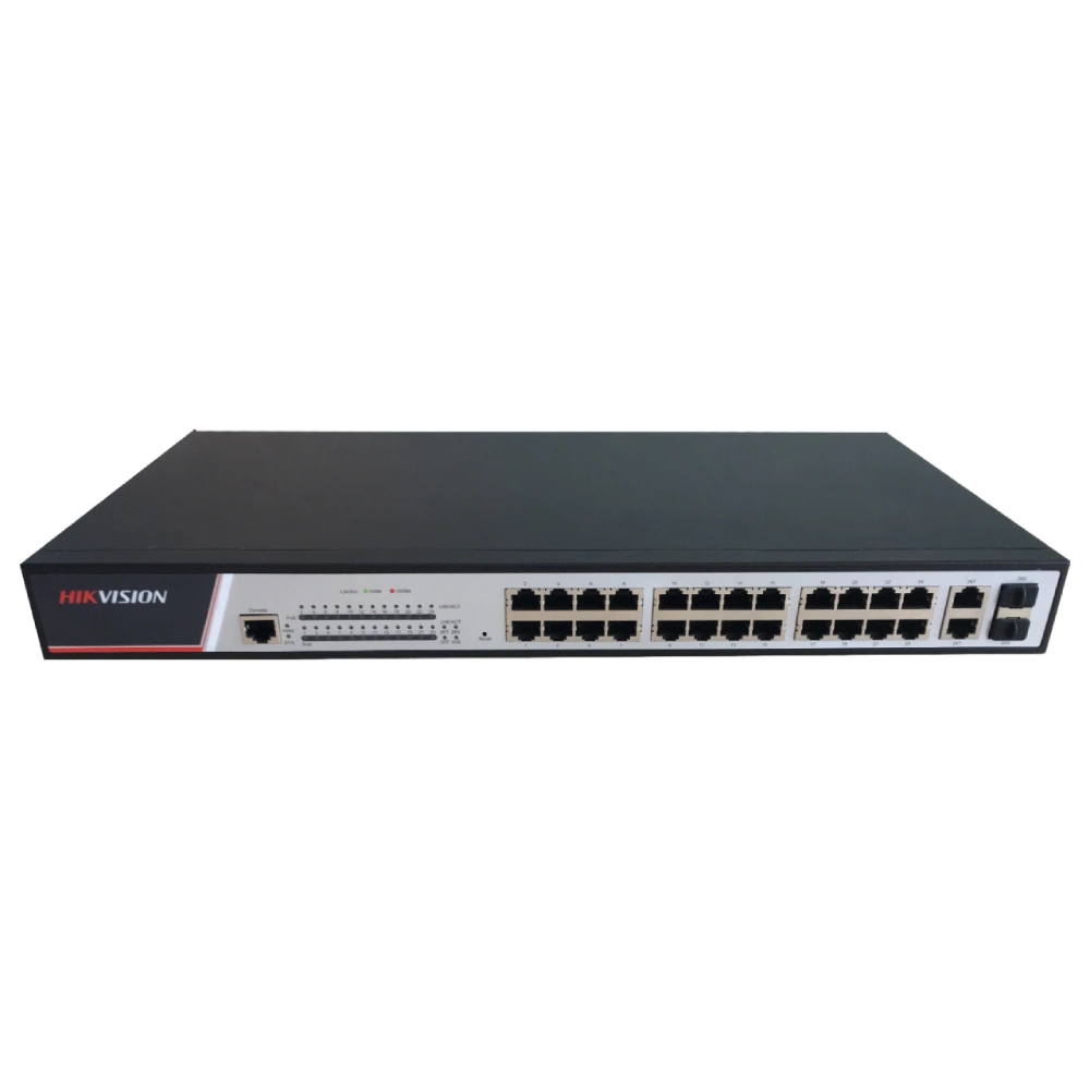 управляемый коммутатор poe с 24 портами fast ethernet hikvision ds-3e2326p