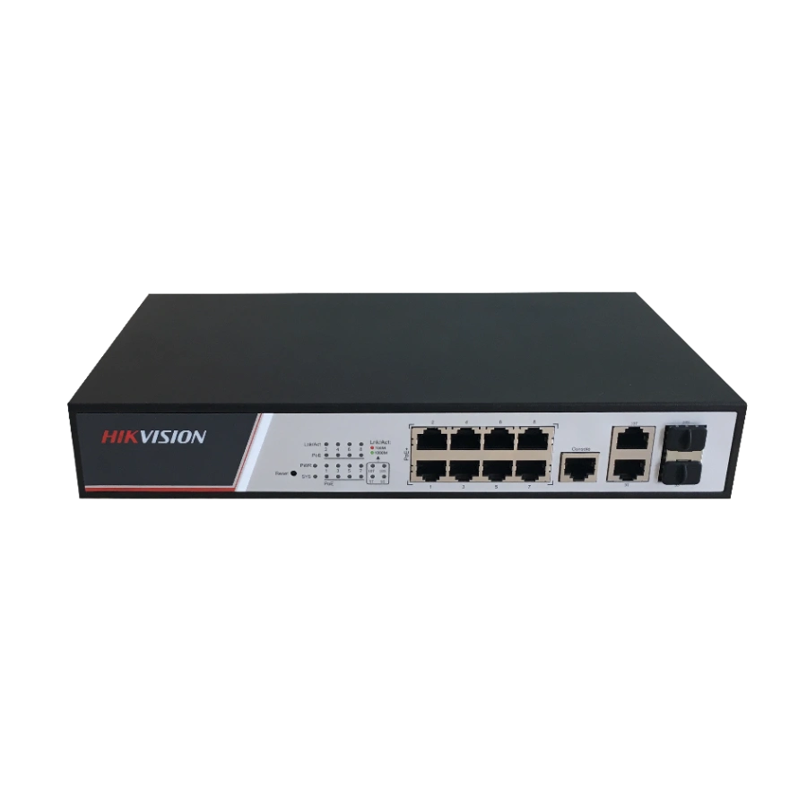 управляемый коммутатор poe с 8 портами fast ethernet hikvision ds-3e2310p