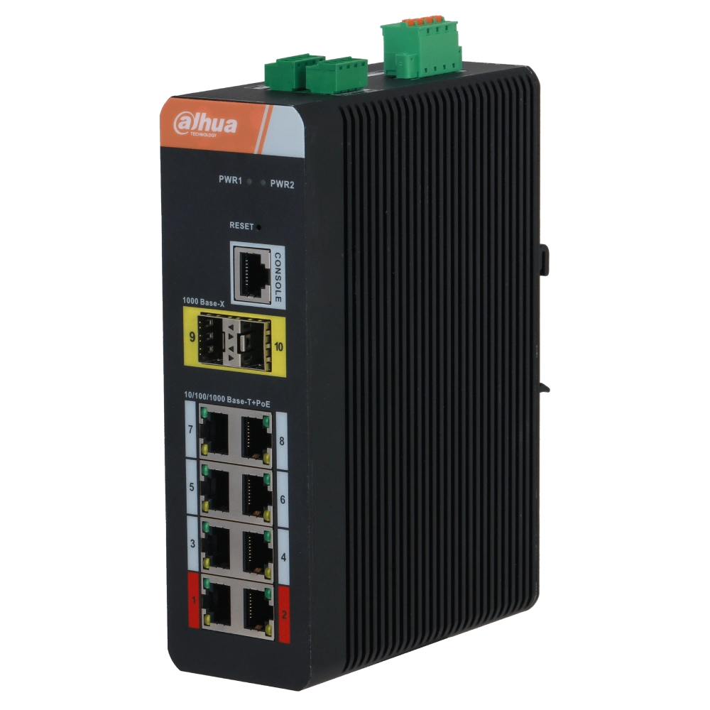 10-портовый гигабитный промышленный коммутатор с 8-портовым poe dahua dh-pfs4210-8gt-dp