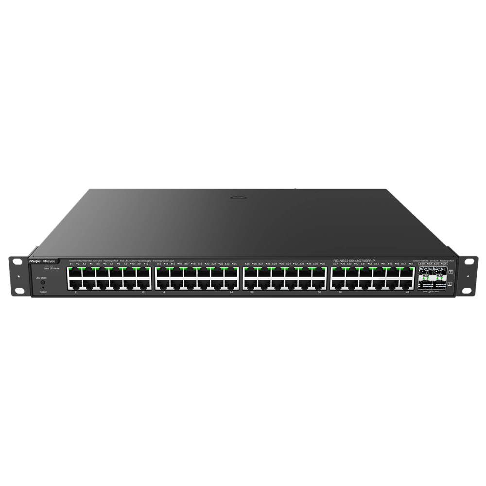 48-портовый гигабитный l2 управляемый poe коммутатор ruijie ruijie reyee rg-nbs3100-48gt4sfp-p