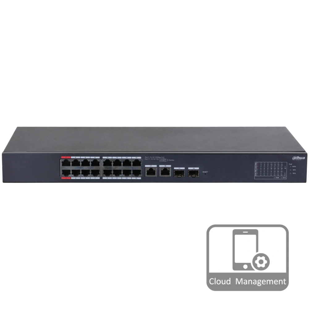 16-портовый управляемый с poe dahua dh-cs4218-16et-135
