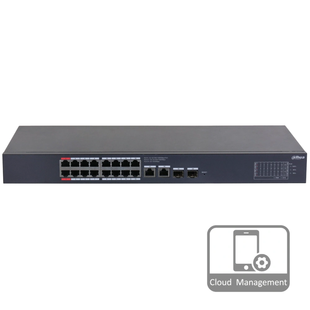 16-портовый гигабитный управляемый с poe dahua dh-cs4220-16gt-190
