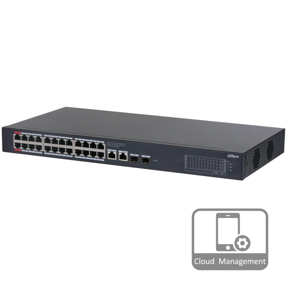 24-портовый гигабитный с poe dahua dh-cs4228-24gt-240