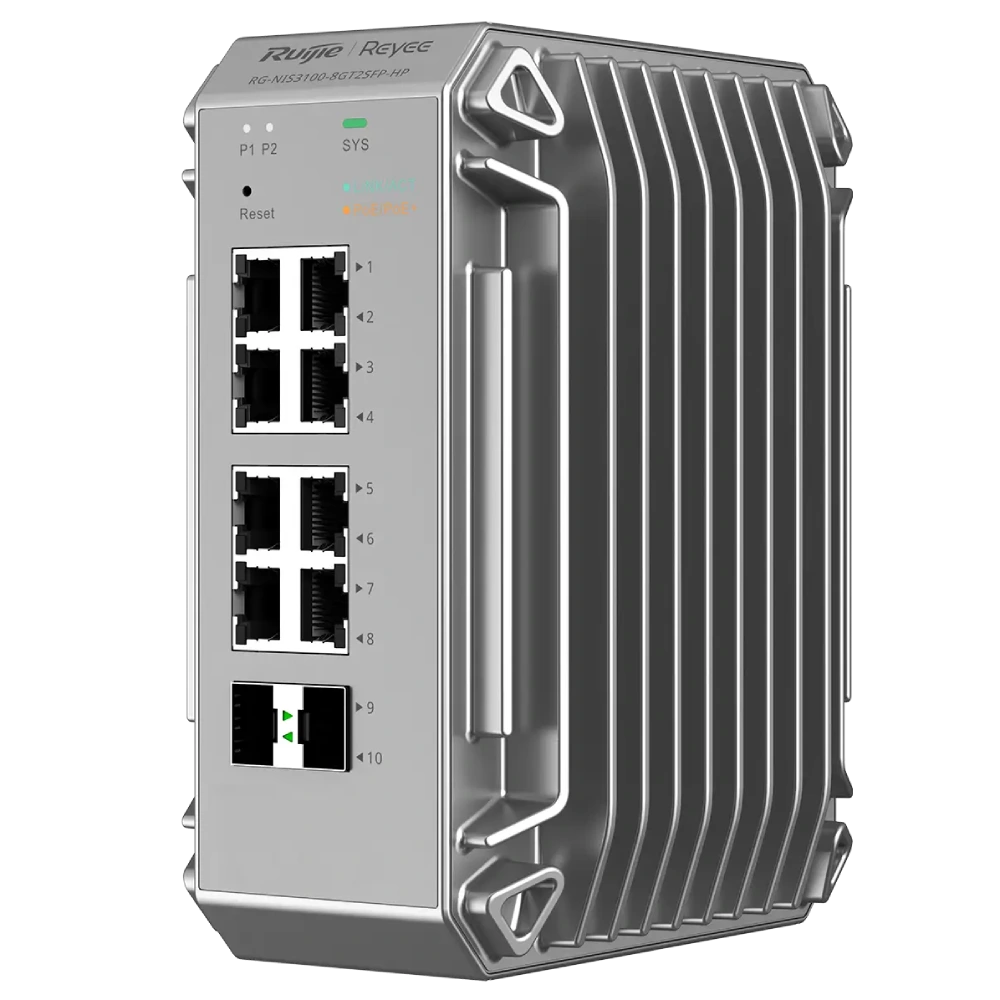 Промышленный для суровых условий эксплуатации ruijie rg-nis3100-8gt2sfp-hp
