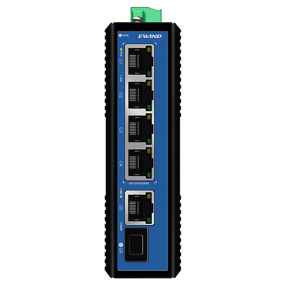 6-портовий промисловий 10/100/1000m poe ewind ewind ew-pis1806f-4ge