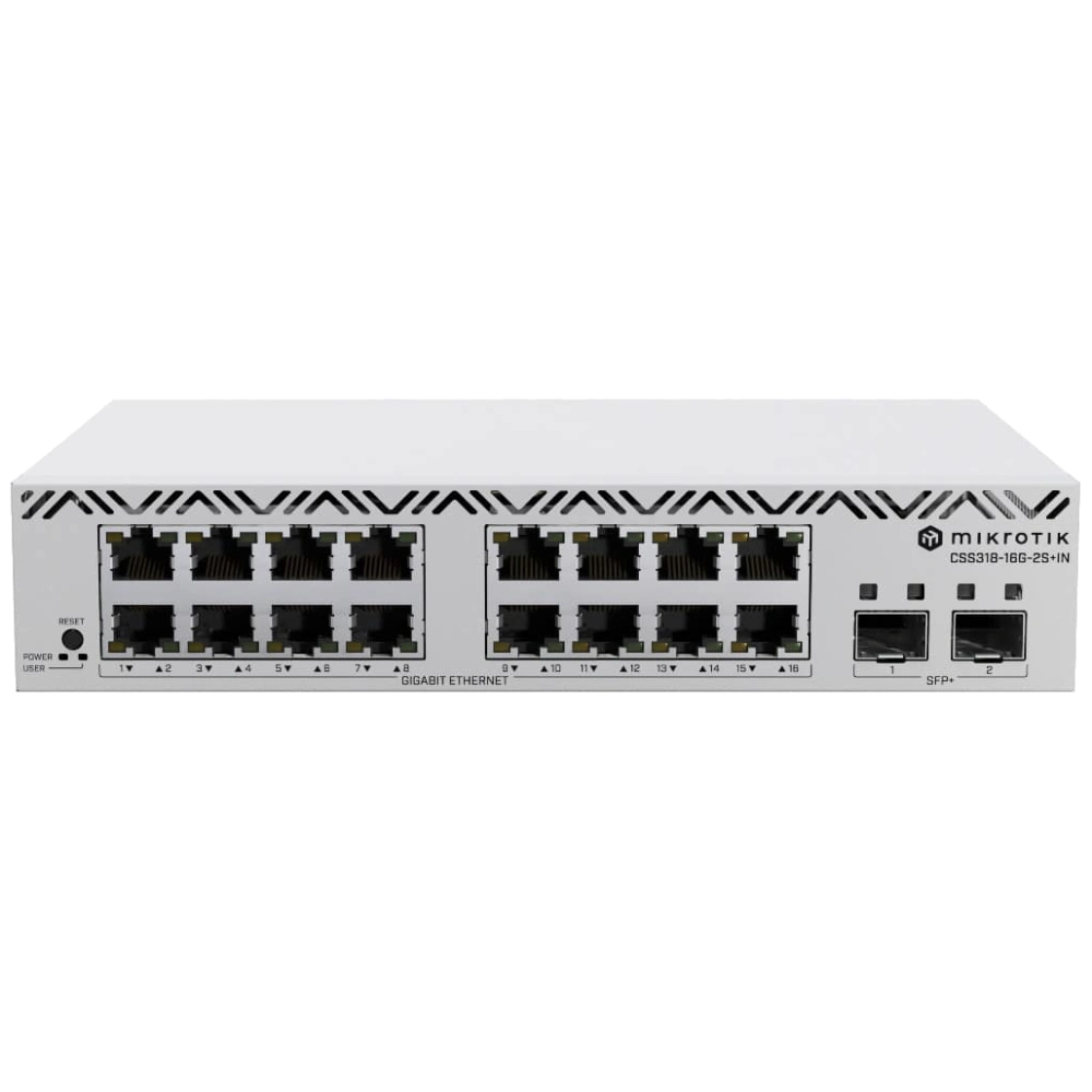 Коммутатор 16 портов управляемый mikrotik mikrotik css318-16g-2s+in
