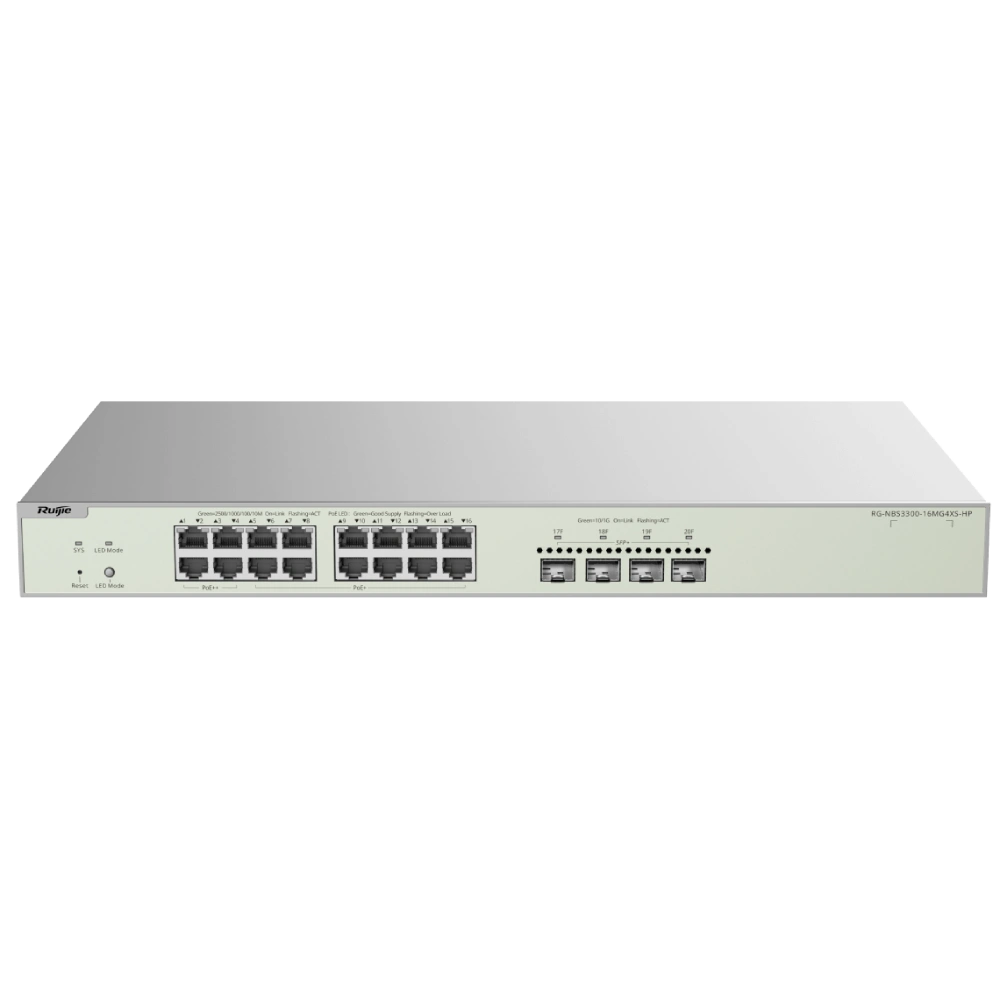 Коммутатор 16 портов управляемый ruijie ruijie rg-nbs3300-16mg4xs-hp poe