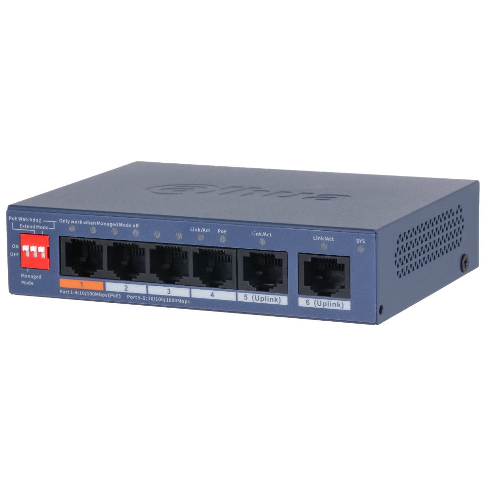 Коммутатор 4 порта управляемый dahua dahua dh-cs4006-4et2gt-60 poe