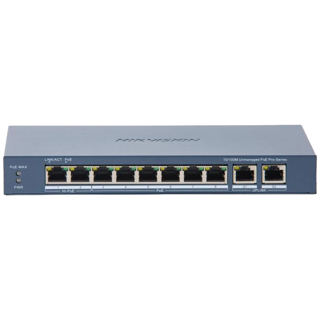Коммутатор 8 портов неуправляемый hikvision hikvision ds-3e0310hp-e(c) poe