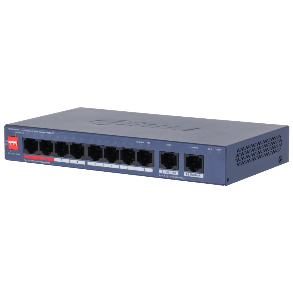Коммутатор 8 портов управляемый dahua dahua dh-cs4010-8gt-110-v2 poe