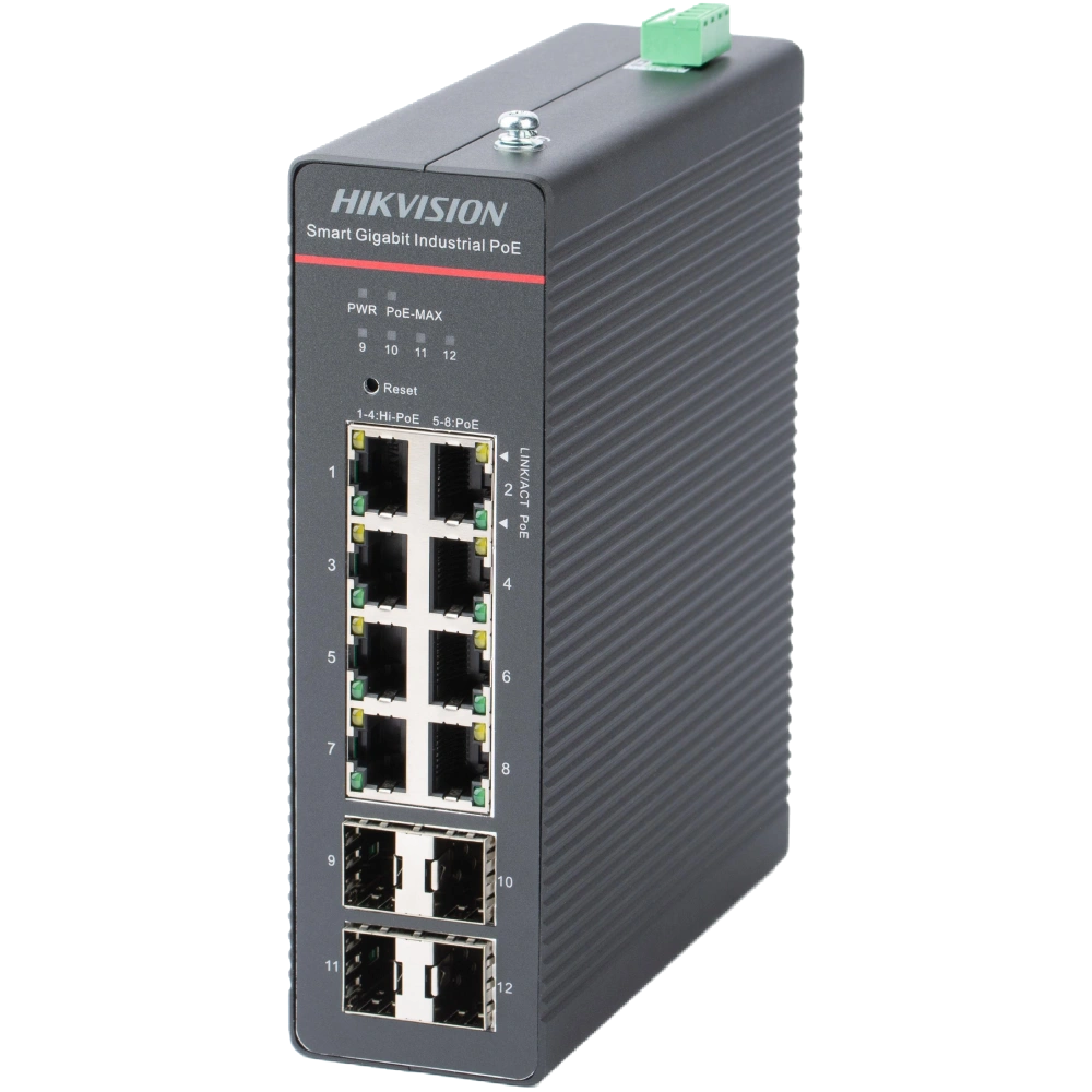 Коммутатор 8 портов управляемый hikvision hikvision ds-3t1512hp-si-8p4fkit(240w)