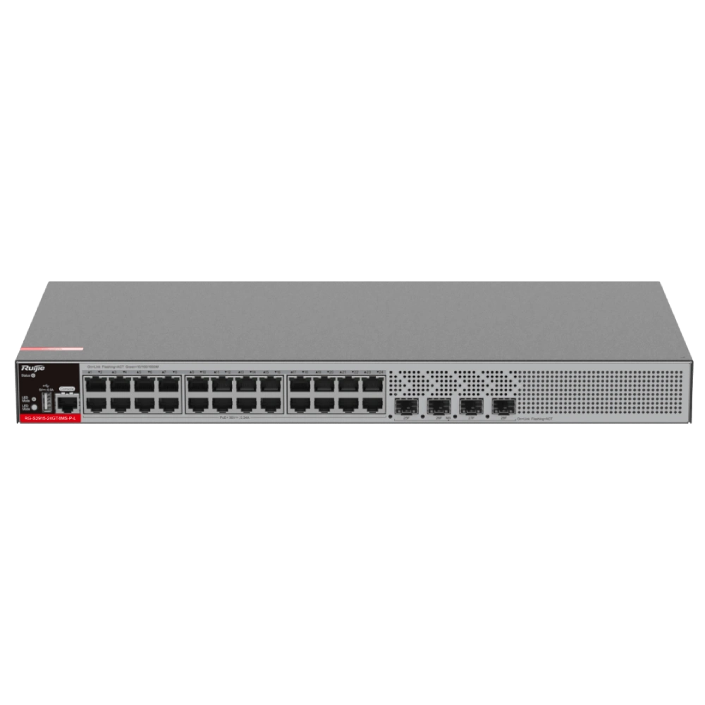 Коммутатор 28 портов управляемый ruijie ruijie rg-s2915-24gt4ms-p-l poe+ layer 2+