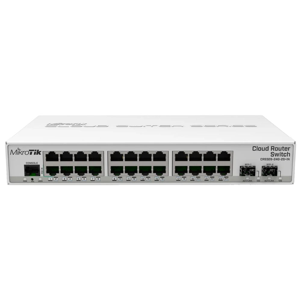 Коммутатор 24 порта управляемый mikrotik mikrotik 326-24g-2s+in (crs326-24g-2s+in)