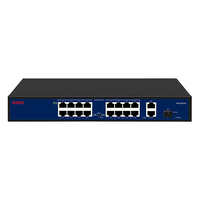 Комутатор 19 портів некерований hedy hedy hn16h2g1s-200-v1 16+2+1sfp