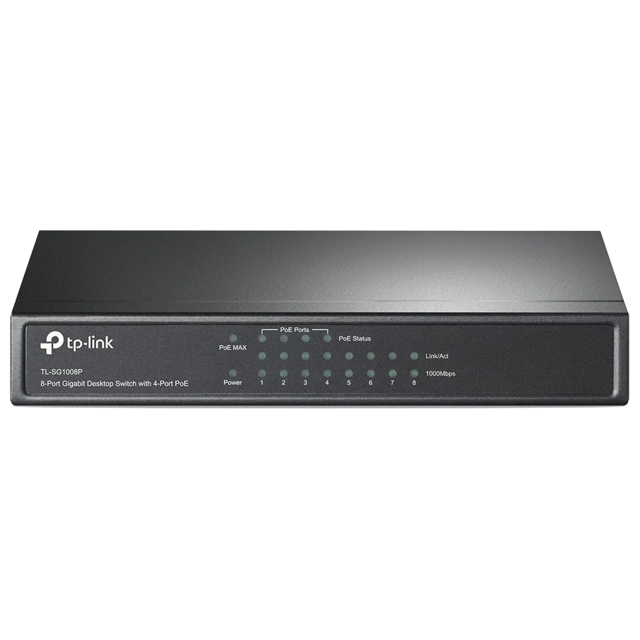 Коммутатор 8 портов неуправляемый tp-link tp-link tl-sg1008p 8xge (4xpoe) 65.2Вт