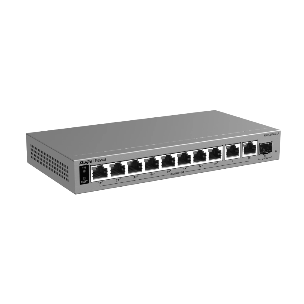 Комутатор 11 портів керований хмарно ruijie ruijie rg-es211gs-lp poe