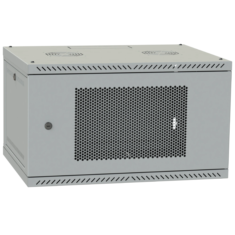 Шафа телекомунікаційна ipcom 4u 600x350 дверь перфорация (серая)