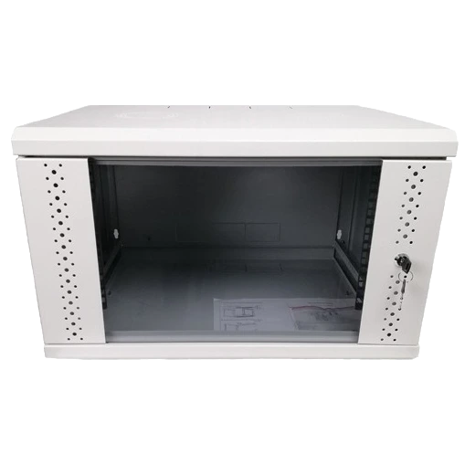 Шкаф eserver 4u 600х350х370 стекло, серая