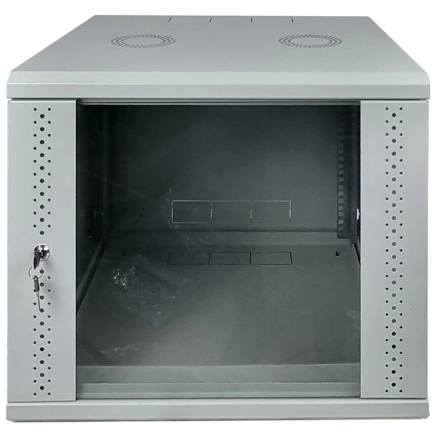 Шкаф eserver 9u 600х600х503 стекло, серая