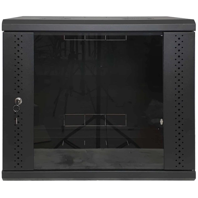 Шкаф eserver 9u 600х500х503 стекло, черная