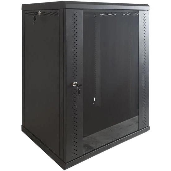 Шкаф eserver 15u 600х500х773 стекло, черная