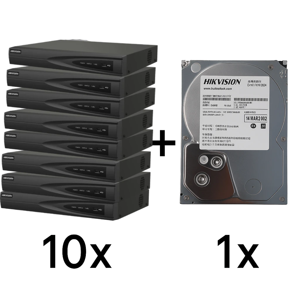 Комплект hikvision hikvision ds-7616ni-q1(d) 10 шт + ds40hkvs-vx1