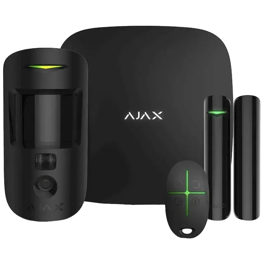 Комплект охоронної сигналізації ajax ajax starterkit cam plus hdr (8eu) ua black