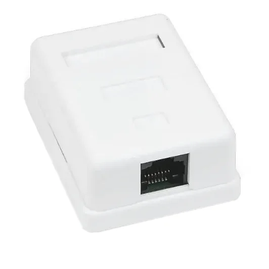 Розетка 1-портова rj45 utp, біла, 5e hypernet mb-utp1