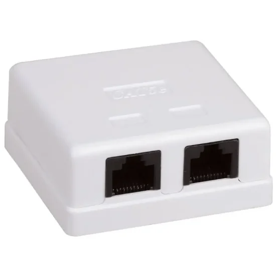Розетка 2-портовая rj45 utp, біла, 5e hypernet mb-utp2