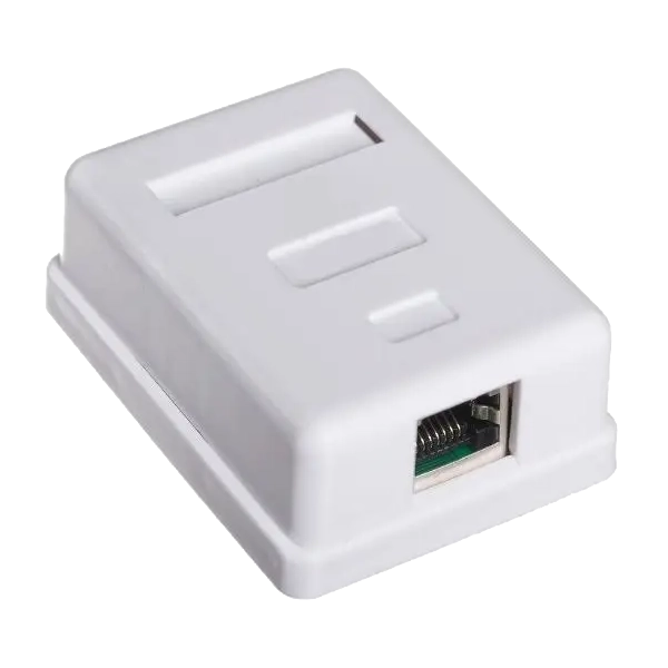 Розетка 1 порт екранована rj45 stp біла hypernet hypernet mb-stp1