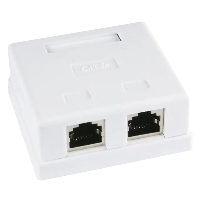 Розетка 2 порта екранована rj45 stp біла 5e hypernet hypernet mb-stp2