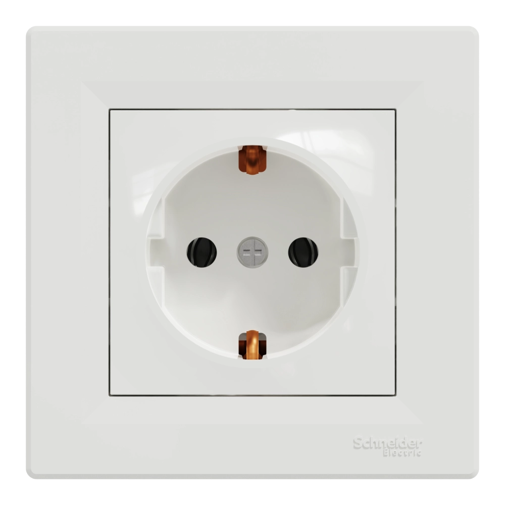 Розетка одинарна із заземленням schneider electric schneider electric asfora eph2900121