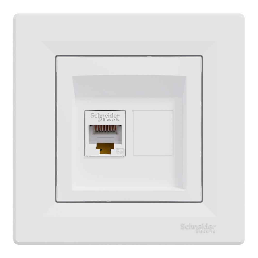Розетка комп'ютерна одинарна schneider electric schneider electric asfora eph4300121 rj45 кат.5е utp