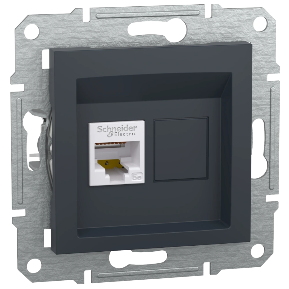 РОЗЕТКА КОМП'ЮТЕРНА rj45 utp КАТ. 5Е АНТРАЦИТ schneider electric schneider electric asfora eph4300169
