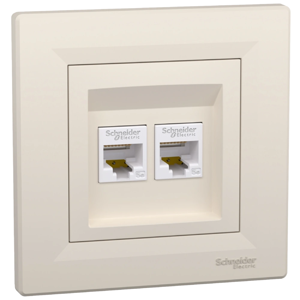 РОЗЕТКА КОМП'ЮТЕРНА rj45 utp КАТ. 5Е ПОДВІЙНА schneider electric schneider electric asfora eph4400123
