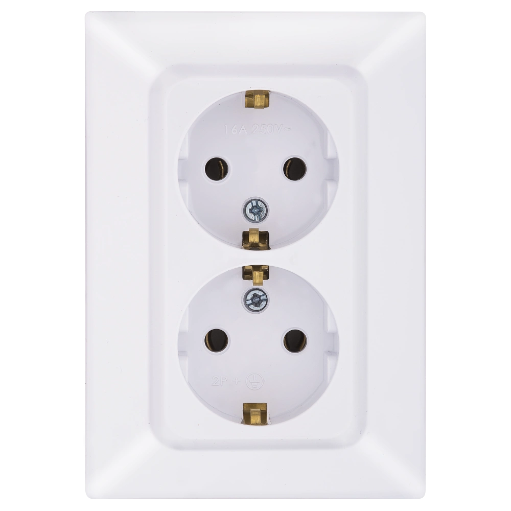 Розетка двойная с з/к aras ne-ad 93-110-85