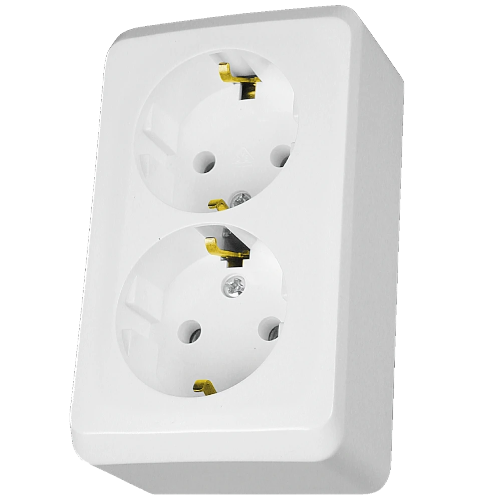 Подвійна розетка з заземленням schneider electric schneider electric prima wde001048