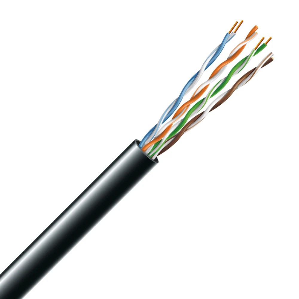 Кабель вита пара ЗЗКМ (utp мідь наружний) ЗЗКМ cat. 5e u/utp pe 4х2х24 awg, (74269) бухта 305м.