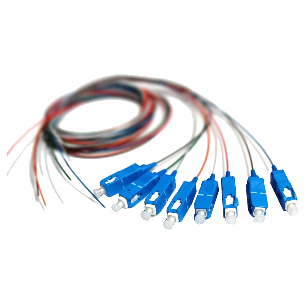 Набір кольорових пігтейлів eserver sm sc/upc 1.5 m easy strip для 8 вол. (bl,or,gn,br,wh,gr,rd,bk)