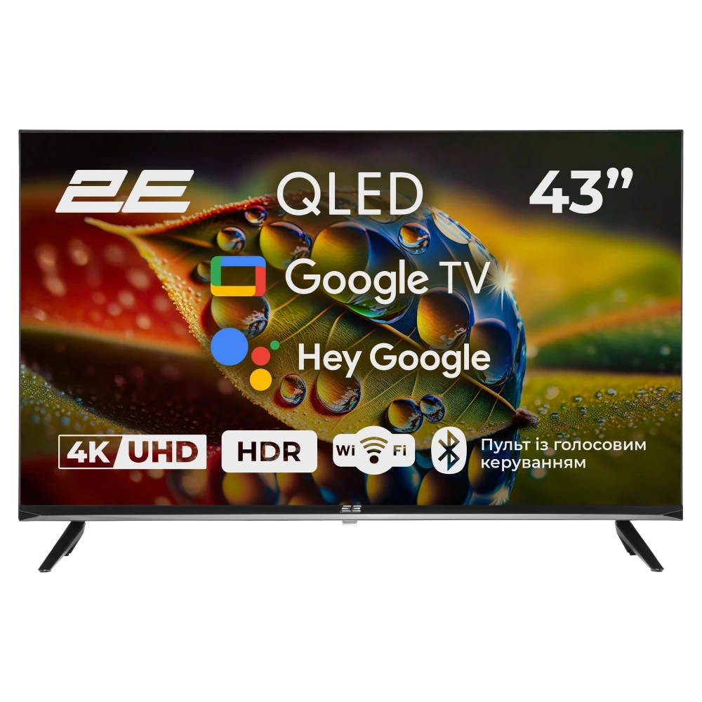 Телевізор 2e 2e 43a77q 43” дюйма 3840x2160 qled google tv