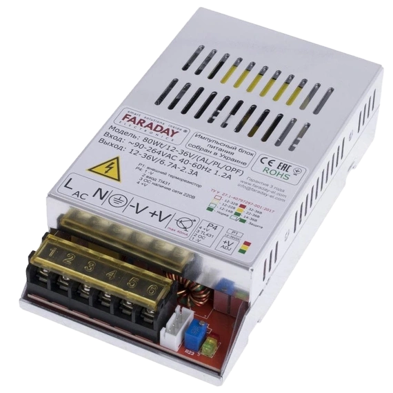Блок живлення faraday electronics faraday electronics 80wt/12-36v/alu