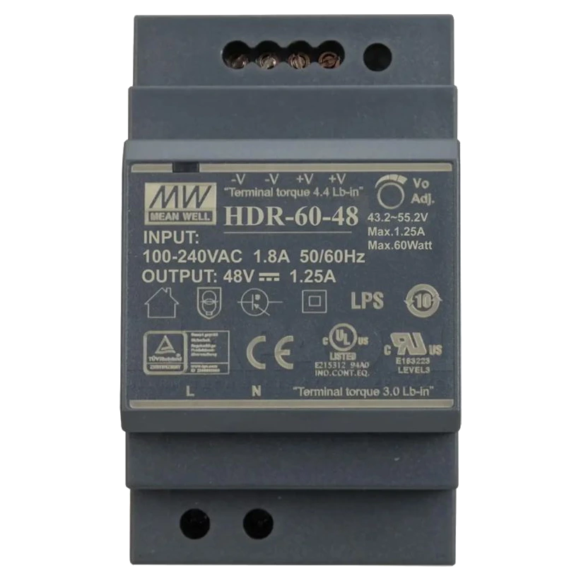 Блок живлення для монтажа на din рейку mean well mean well hdr-60-48 48b 1,25А